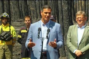 Pedro Snchez anuncia que el rea quemada por el incendio de la Vall d'Ebo ser declarada zona catastrfica 