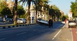 Un coche vuelca en la carretera Dnia-Ondara tras chocar contra otro vehculo