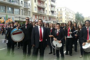 La Uni Musical de Els Poblets actua en el camp de Mestalla