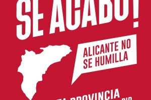 Una concentracin en Alicante protestar maana por la escasa inversin del Gobierno central en la provincia 
