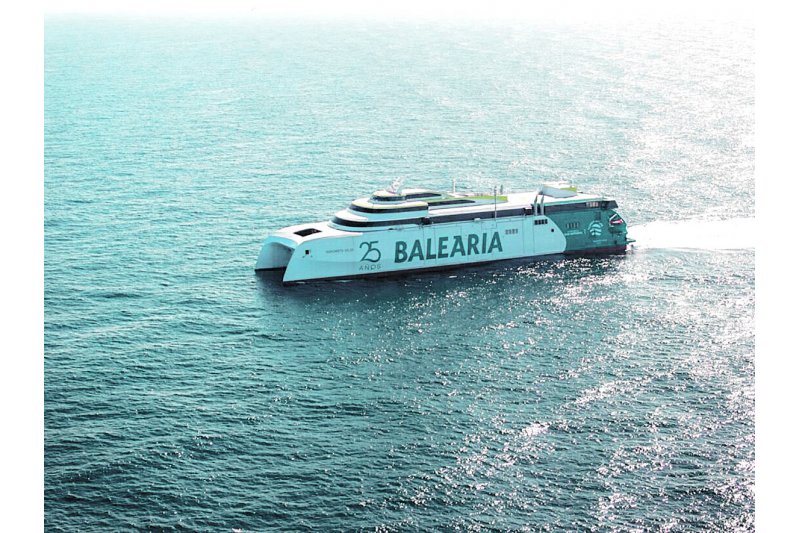 El fast ferry Margarita Salas de Baleria realiza las primeras pruebas de navegacin en Gijn