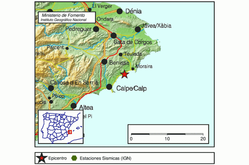 Otro terremoto afecta a Teulada con magnitud 3 y se deja sentir en otras localidades