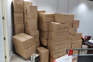 Ms de un centenar de cajas con material de primera necesidad parten desde Pedreguer para la ayuda en Ucrania