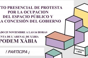 Podem protesta por la ocupacin de la Punta del Arenal de Xbia por parte de la familia Navarro-Rubio