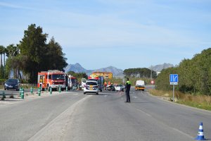 Aparatoso accidente en la carretera de Dnia a Ondara