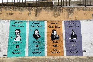 Mural de dones rellevants per a commemorar el 8 de mar a Ondara