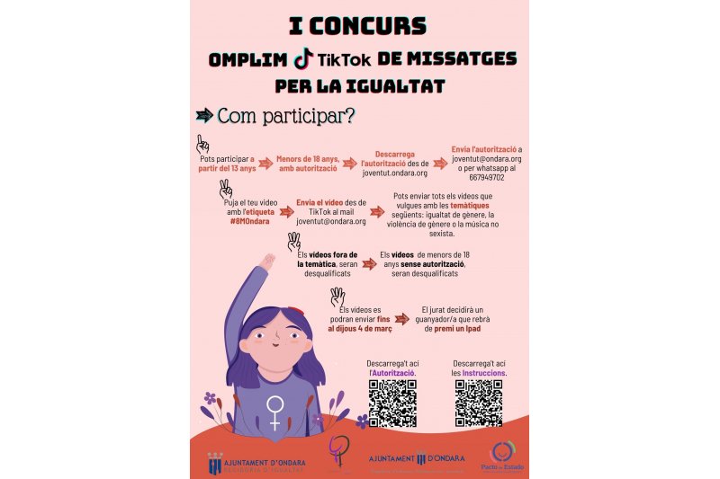 El Ayuntamiento de Ondara presenta el concurso Omplim TikTok de missatges per la Igualtat 