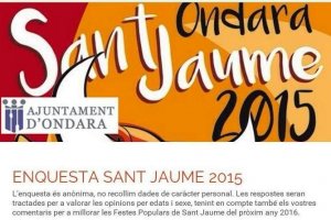 El Ayuntamiento de Ondara har una consulta para mejorar las fiestas de Sant Jaume